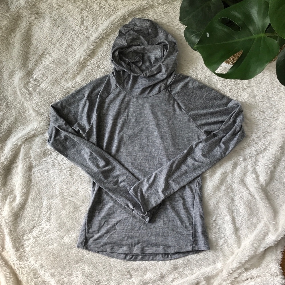 Nike Dri Fit Top Gray Small Running Hoodie